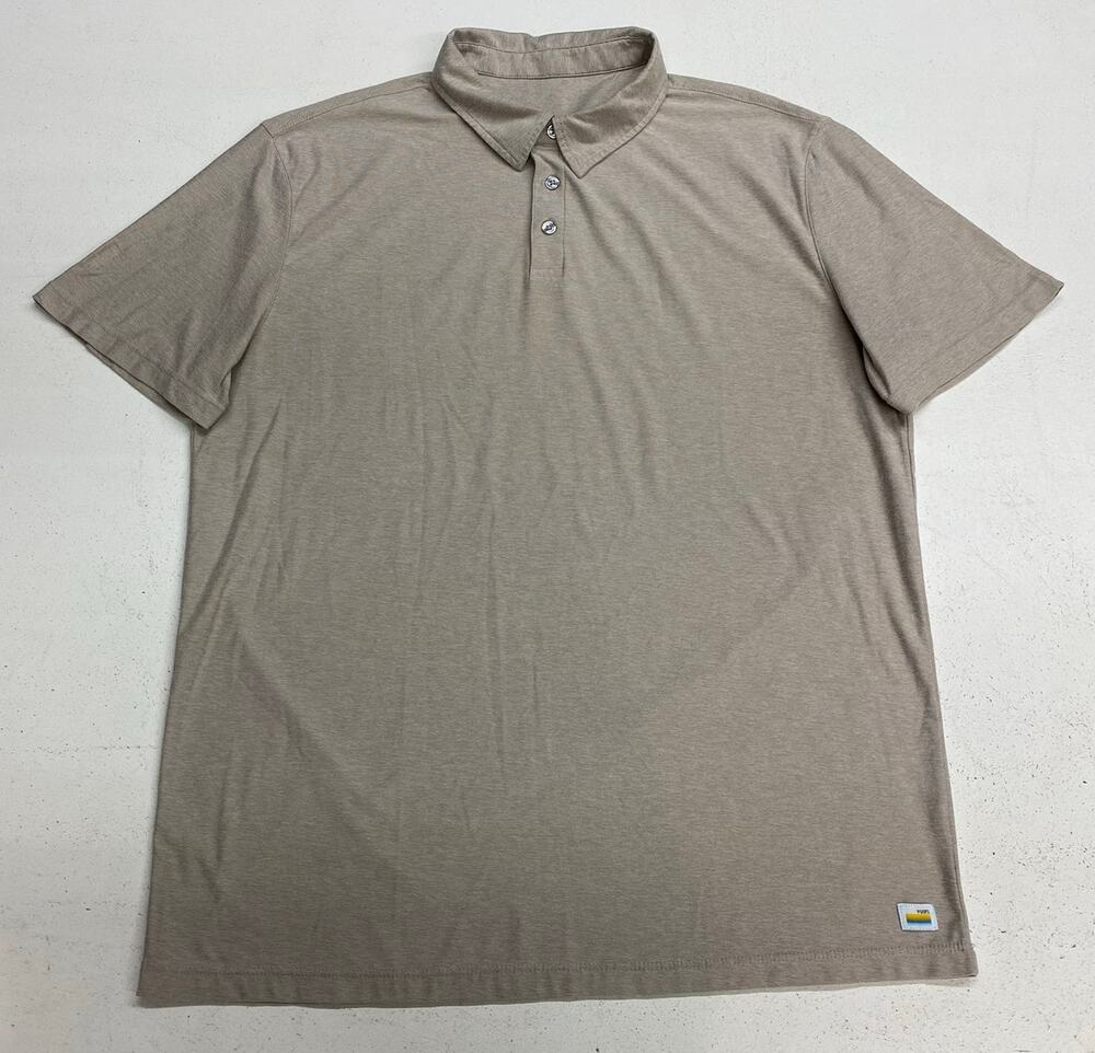 Men Vuori Strato Tech solid white short sleeve performance polo shirt, M